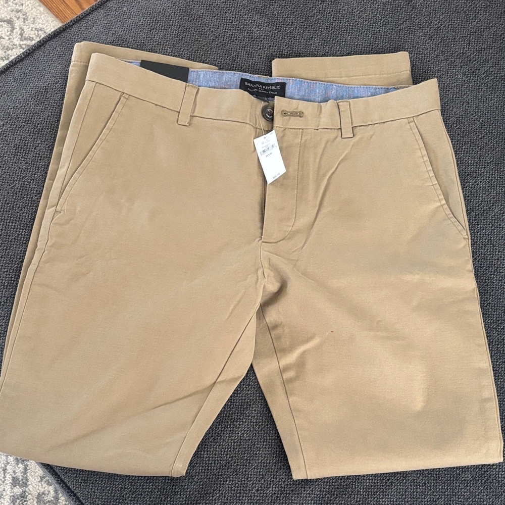 Men's Tan Fulton Skinny, Banana Repulic Shirt Pants (33 x 32) NWT